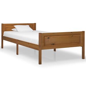 vidaXL Estructura cama sin colch&oacute;n madera pino marr&oacute;n miel 100x200 cm