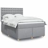 vidaXL Cama box spring con colch&oacute;n tela gris claro 140x200 cm