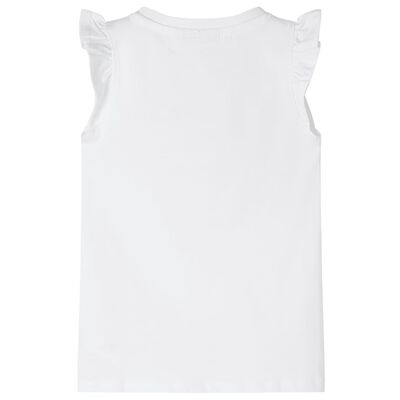 Camiseta infantil con mangas de volantes blanco 92