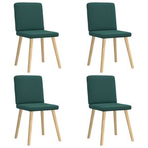 vidaXL Sillas de comedor 4 unidades tela verde oscuro