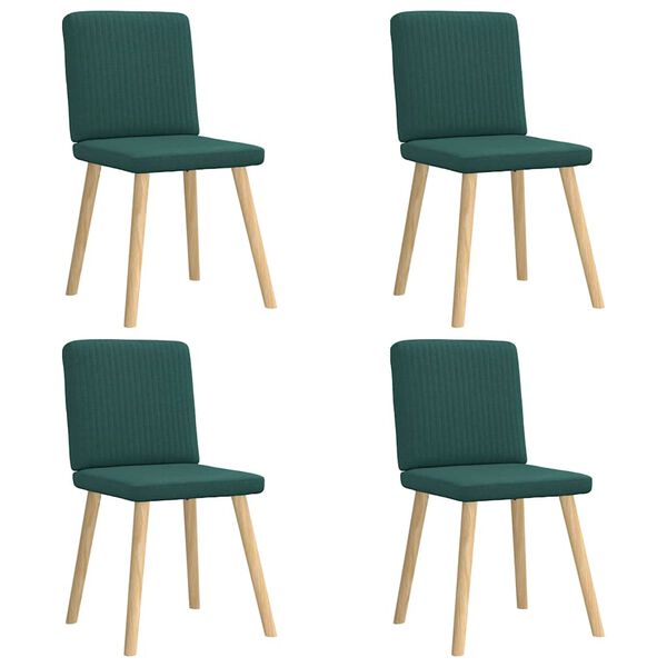 vidaXL Sillas de comedor 4 unidades tela verde oscuro