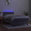 vidaXL Cama box spring colch&oacute;n y LED terciopelo gris claro 90x200 cm