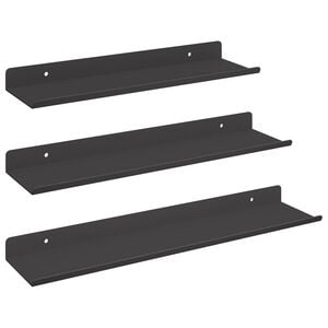 vidaXL Estante flotante 3 pcs Negro 40 x 9 x 2,5 cm Acero