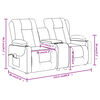 vidaXL Sill&oacute;n de masaje reclinable 2 plazas con portavasos tela taupe