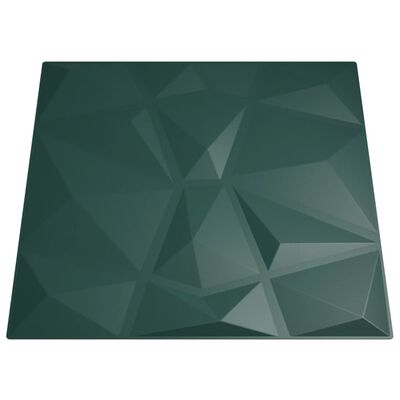 vidaXL Paneles de pared 24 uds XPS diamante verde 50x50 cm 6 m²