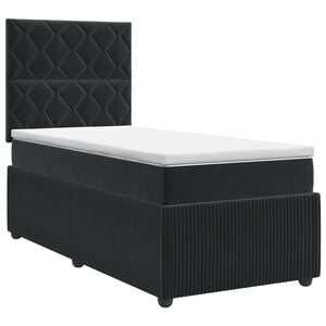 vidaXL Cama box spring con colch&oacute;n Negro 80 x 200 cm Terciopelo
