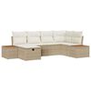 vidaXL Conjunto de sof&aacute;s de jard&iacute;n 6 uds. Beige rat&aacute;n sint&eacute;tico