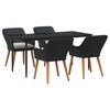 vidaXL Conjunto de Comedor de Jard&iacute;n 5 uds. Negro rat&aacute;n sint&eacute;tico