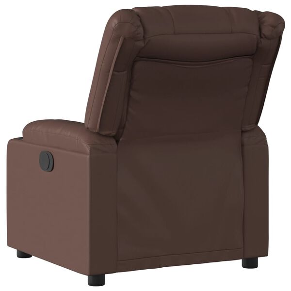 vidaXL Sillón reclinable de cuero sintético marrón