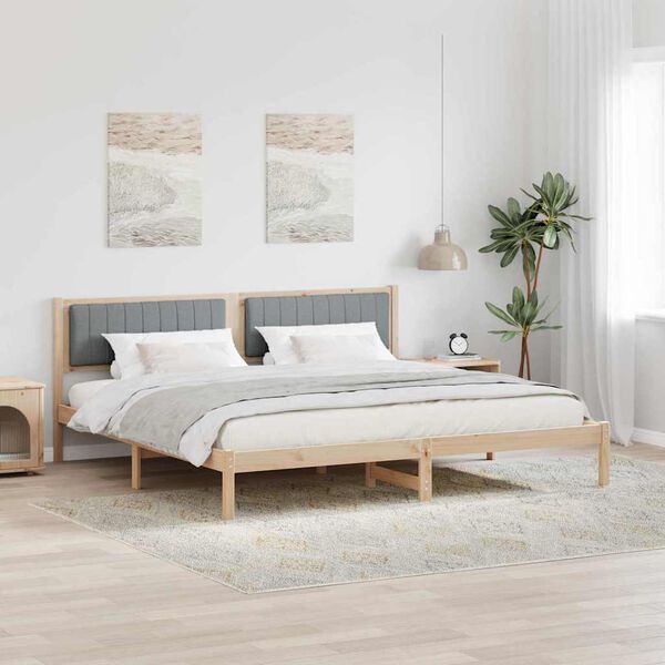 vidaXL Estructura de cama con cabecera Gris Claro 200 x 200 cm