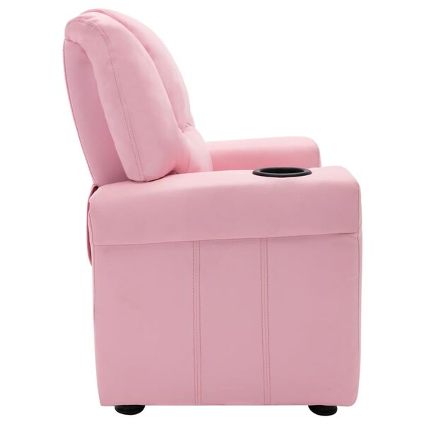 vidaXL Sill&oacute;n reclinable para ni&ntilde;os cuero sint&eacute;tico rosa