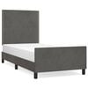 vidaXL Estructura de cama sin colch&oacute;n terciopelo gris oscuro 80x200 cm