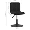 vidaXL Silla de comedor giratoria de terciopelo negro