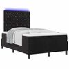 vidaXL Cama Box Spring LED con colch&oacute;n Negro 120 x 200 cm tela