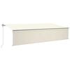 vidaXL Toldo autom&aacute;tico con persiana LED sensor de viento crema 6x3 m