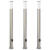 vidaXL Balizas de luz con toma de corriente, 3 unidades, 110 cm, acero inoxidable, IP44