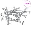 vidaXL Tornillos de Madera 12 uds. Plateado M6 x 70 mm Acero