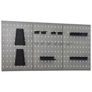 vidaXL Tableros de clavijas para pared 3 unidades acero 40x58 cm