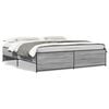 vidaXL Estructura cama madera ingenier&iacute;a metal gris Sonoma 180x200 cm