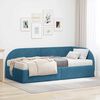 vidaXL Estructura de Cama Esquina con Colch&oacute;n 2 pcs Azul Terciopelo