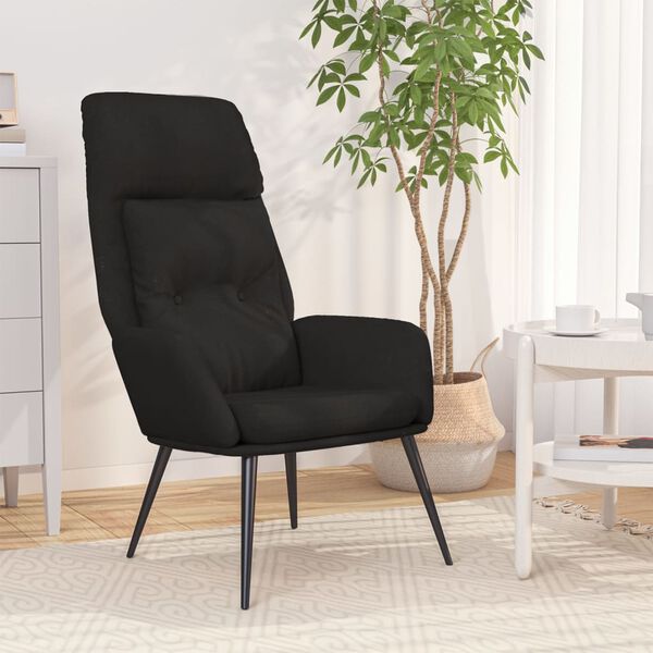 vidaXL Sillón de relax de cuero sintético de ante negro