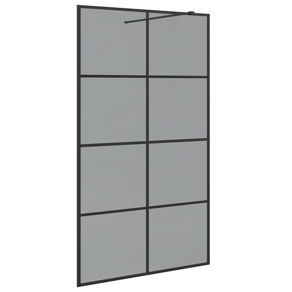 vidaXL Pared de Ducha Walk-in Negro 115 x 195 cm vidrio templado