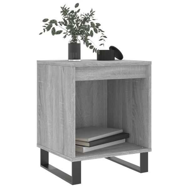 vidaXL Mesita de noche 2 uds madera ingenier&iacute;a gris Sonoma 40x35x50 cm