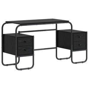 vidaXL Escritorio con almacenamiento Roble Negro 145 x 50 x 75 cm