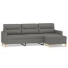 vidaXL Sof&aacute; de 3 plazas con taburete de tela gris oscuro 210 cm