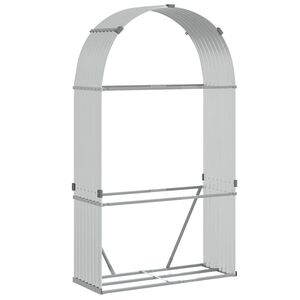 vidaXL Le&ntilde;ero de acero galvanizado plateado 120x45x210 cm