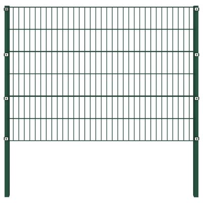 vidaXL Panel de valla con postes hierro verde 1,7x1,2 m