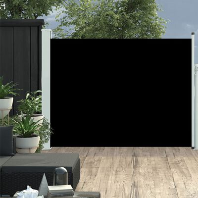 vidaXL Toldo lateral retráctil de jardín negro 140x500 cm