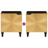 vidaXL Armario de Noche 2 pcs Negro y dorado 40 x 33,5 x 46 cm