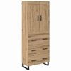 vidaXL Aparador alto 2 uds. Roble artisan 69,5 x 34 x 180 cm