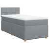 vidaXL Cama box spring con colch&oacute;n tela gris claro 90x190 cm