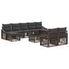 vidaXL Conjunto de sof&aacute;s de jard&iacute;n 10 pcs Gris rat&aacute;n sint&eacute;tico