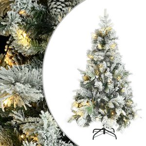 vidaXL &Aacute;rbol de Navidad con nieve, luces LED y pi&ntilde;as PVC y PE 195 cm