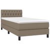 vidaXL Cama box spring con colch&oacute;n tela gris taupe 100x200 cm