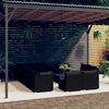 vidaXL Set de muebles de jard&iacute;n 13 pzas cojines rat&aacute;n sint&eacute;tico negro