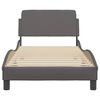 vidaXL Estructura de cama Dover cuero sint&eacute;tico gris 90x200 cm
