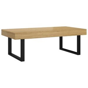 vidaXL Mesa de centro MDF y hierro marrón claro y negro 120x60x40 cm