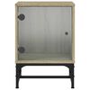 vidaXL Mesitas noche con puertas vidrio 2 uds roble Sonoma 35x37x50 cm