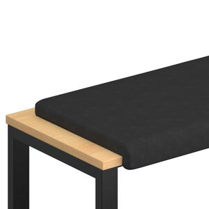 vidaXL Coj&iacute;n de banco Microfibra Negro Profundidad 35 cm