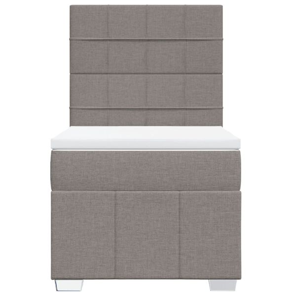 vidaXL Cama box spring con colch&oacute;n tela gris taupe 90x190 cm