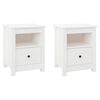 vidaXL Mesitas de noche 2 uds madera maciza de pino blanco 40x35x49 cm