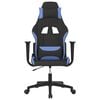 vidaXL Silla gaming de masaje tela negro y azul