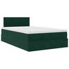 vidaXL Cama otomana con colch&oacute;n&LED terciopelo verde oscuro 120x190cm