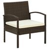 vidaXL Silla de jard&iacute;n con coj&iacute;n rat&aacute;n sint&eacute;tico marr&oacute;n