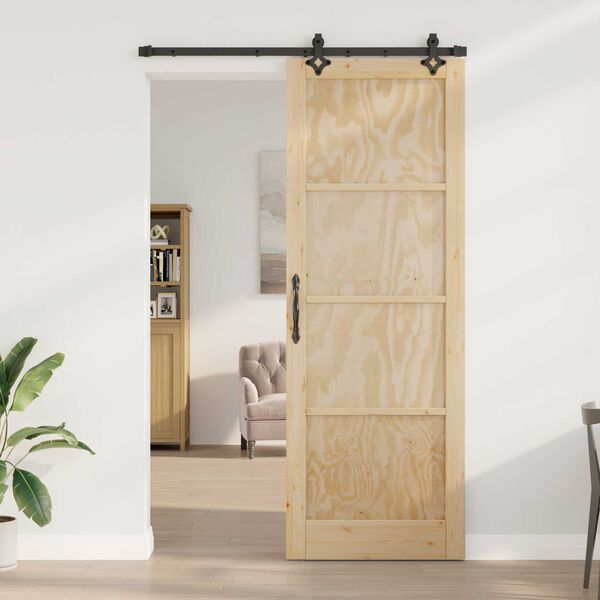 vidaXL Puerta Corredera ORKDAL Marr&oacute;n 83 x 232 cm