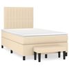 vidaXL Cama box spring con colch&oacute;n tela color crema 120x190 cm